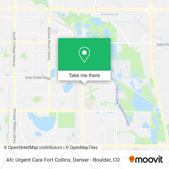 Afc Urgent Care Fort Collins map