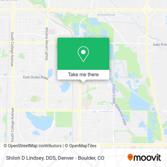 Shiloh D Lindsey, DDS map