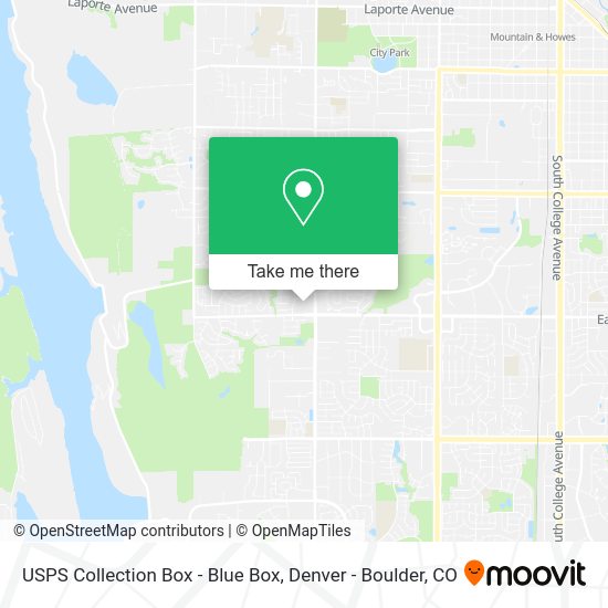 Mapa de USPS Collection Box - Blue Box