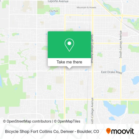 Bicycle Shop Fort Collins Co map