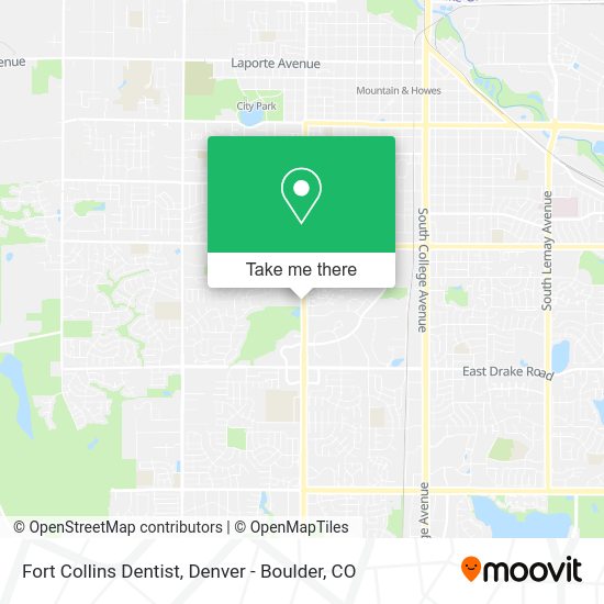 Mapa de Fort Collins Dentist