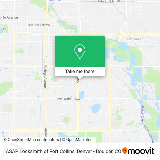 ASAP Locksmith of Fort Collins map