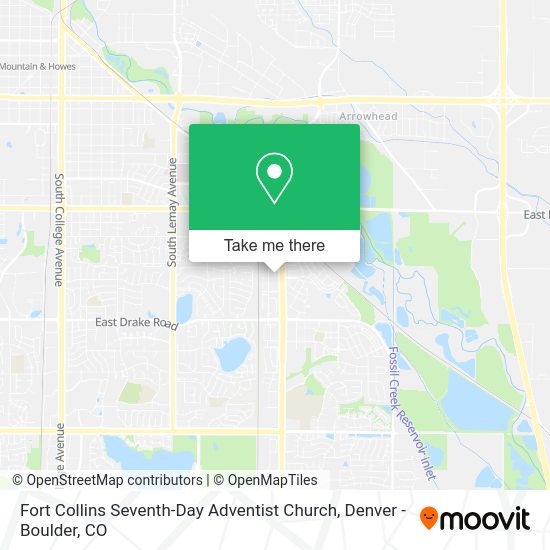 Fort Collins Seventh-Day Adventist Church map