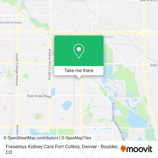 Mapa de Fresenius Kidney Care Fort Collins