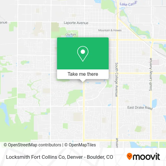Locksmith Fort Collins Co map