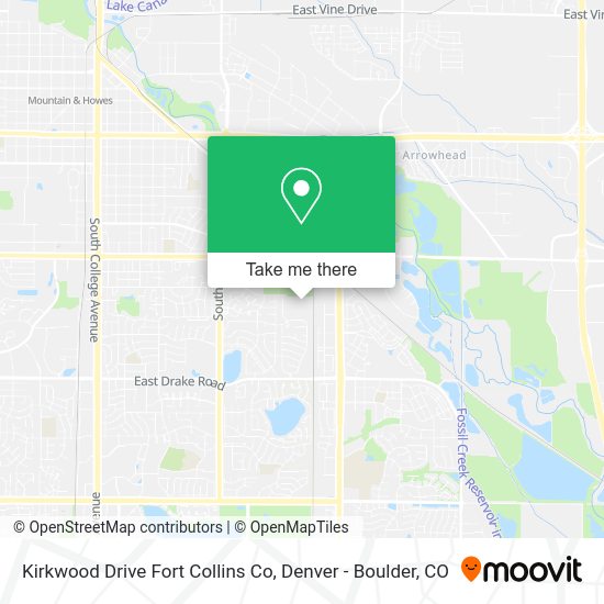 Mapa de Kirkwood Drive Fort Collins Co
