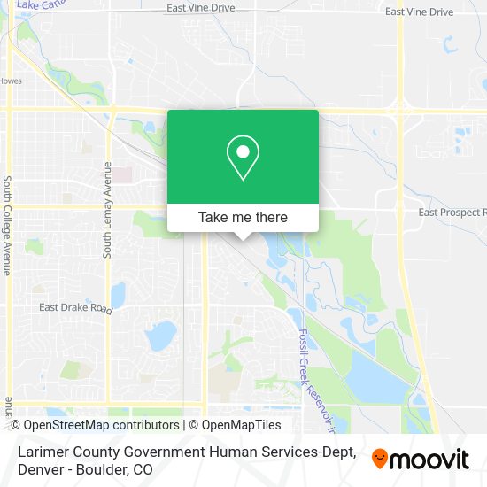 Larimer County Government Human Services-Dept map