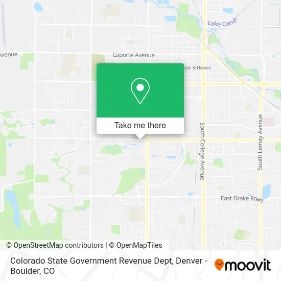 Colorado State Government Revenue Dept map