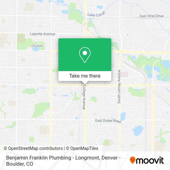 Benjamin Franklin Plumbing - Longmont map