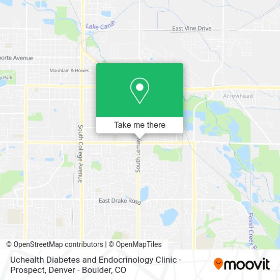 Mapa de Uchealth Diabetes and Endocrinology Clinic - Prospect
