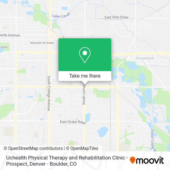 Mapa de Uchealth Physical Therapy and Rehabilitation Clinic - Prospect