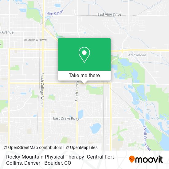 Rocky Mountain Physical Therapy- Central Fort Collins map