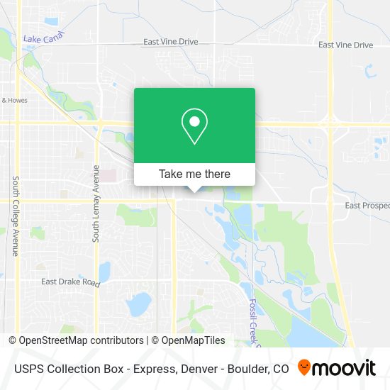 Mapa de USPS Collection Box - Express