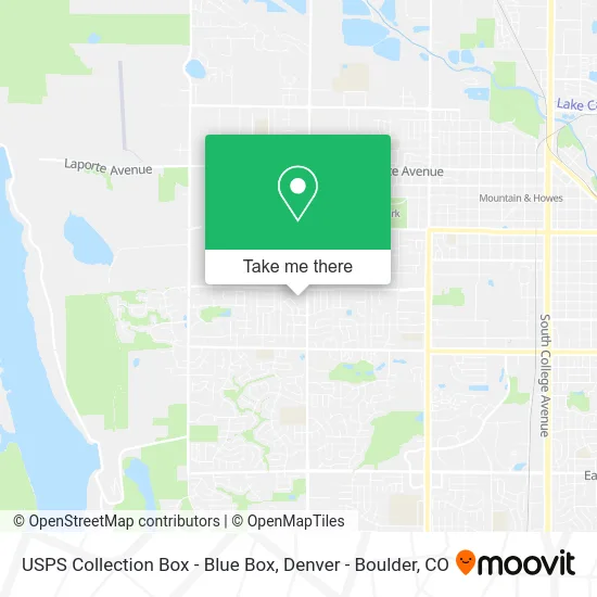 USPS Collection Box - Blue Box map