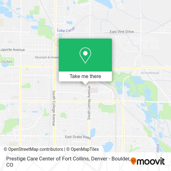 Mapa de Prestige Care Center of Fort Collins