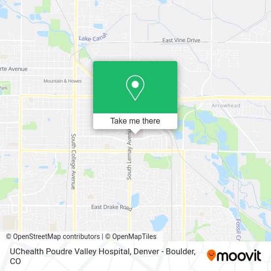 Mapa de UChealth Poudre Valley Hospital