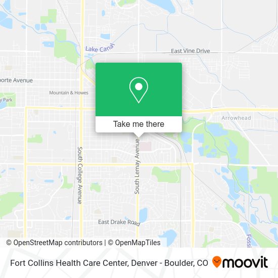 Fort Collins Health Care Center map