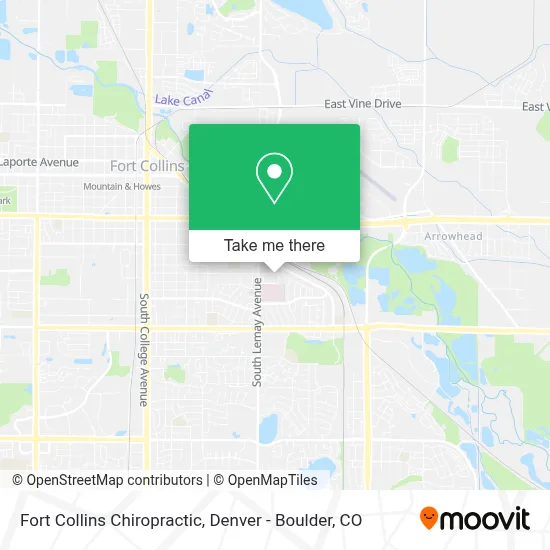 Fort Collins Chiropractic map
