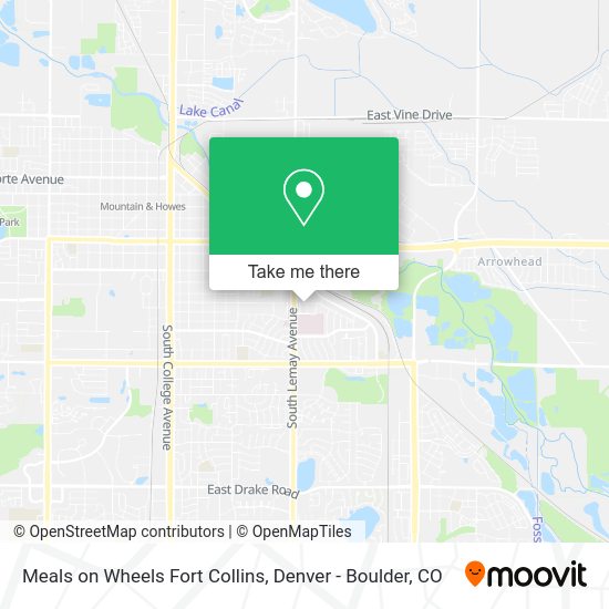 Meals on Wheels Fort Collins map