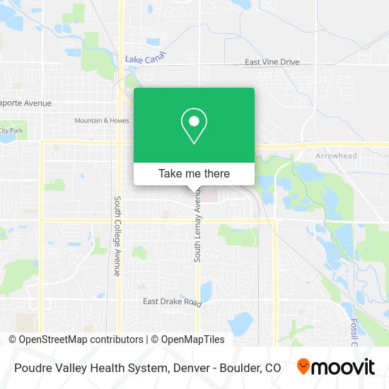 Poudre Valley Health System map