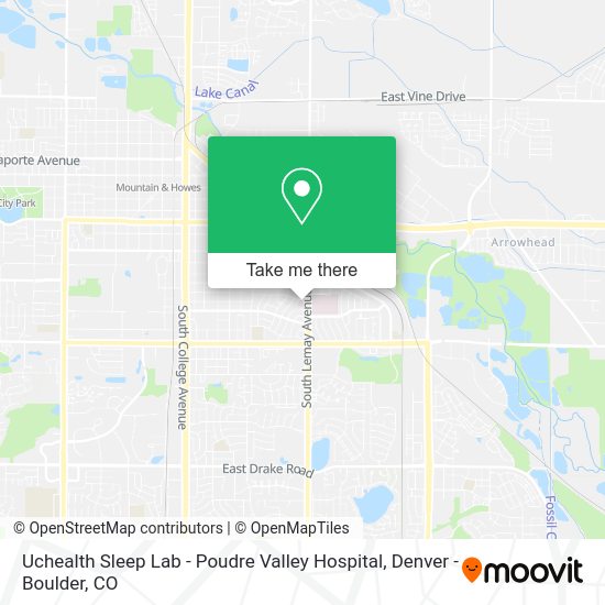 Mapa de Uchealth Sleep Lab - Poudre Valley Hospital
