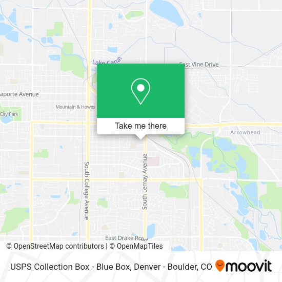Mapa de USPS Collection Box - Blue Box