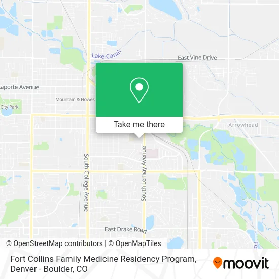 Fort Collins Family Medicine Residency Program map