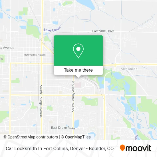 Car Locksmith In Fort Collins map