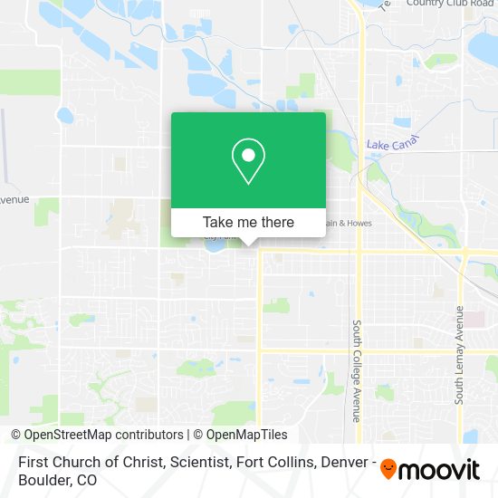 First Church of Christ, Scientist, Fort Collins map