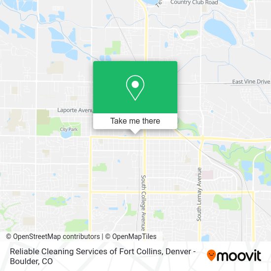 Reliable Cleaning Services of Fort Collins map