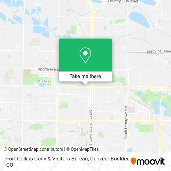 Fort Collins Conv & Visitors Bureau map