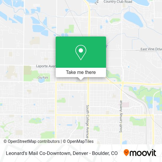 Leonard's Mail Co-Downtown map