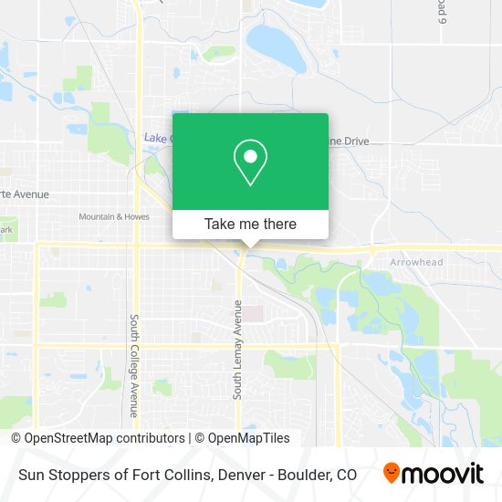 Sun Stoppers of Fort Collins map
