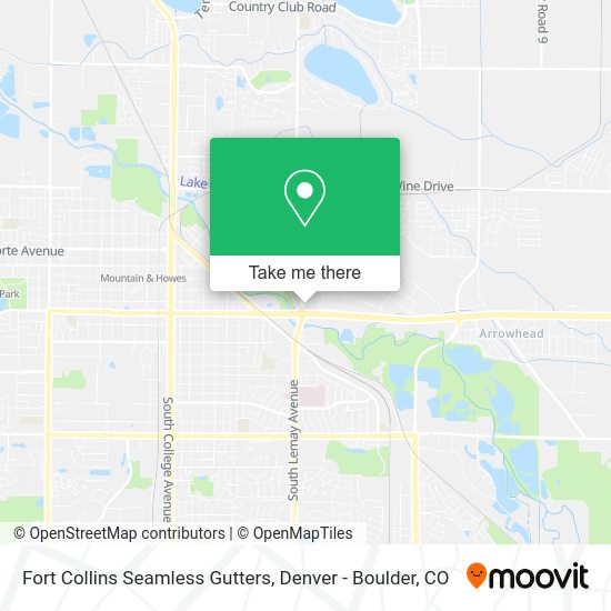 Fort Collins Seamless Gutters map