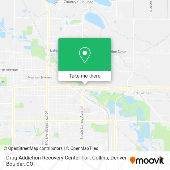 Drug Addiction Recovery Center Fort Collins map