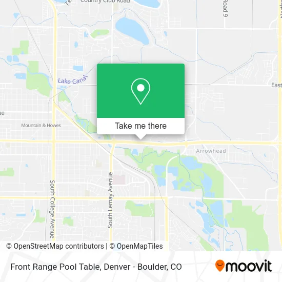 Front Range Pool Table map