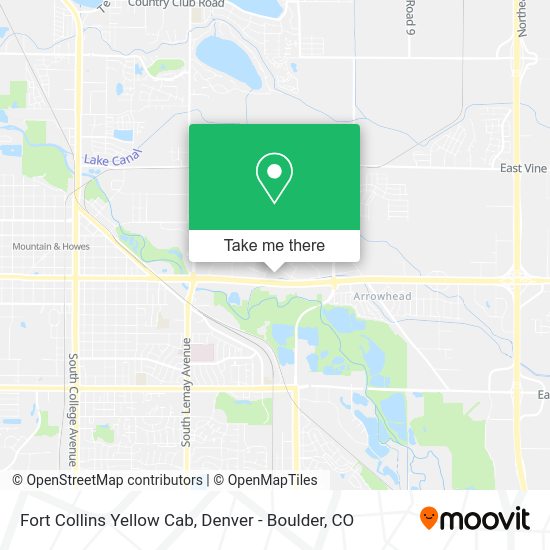 Fort Collins Yellow Cab map