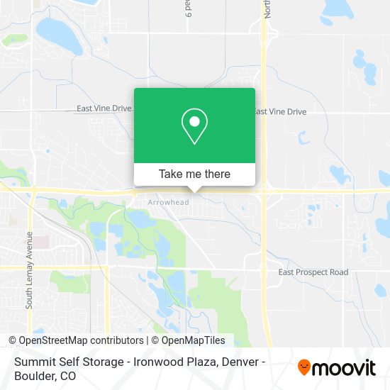 Summit Self Storage - Ironwood Plaza map