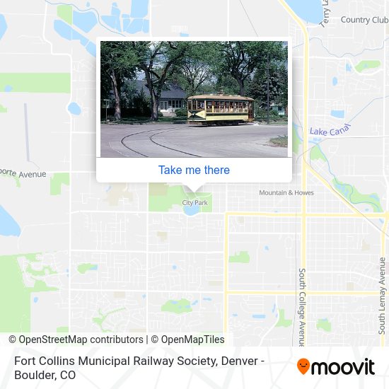 Fort Collins Municipal Railway Society map