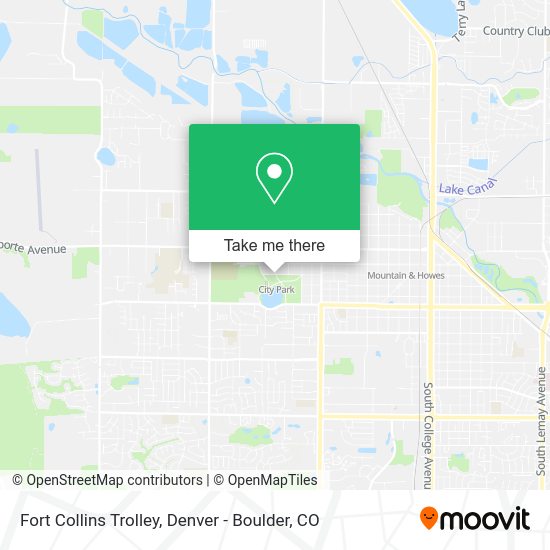 Mapa de Fort Collins Trolley