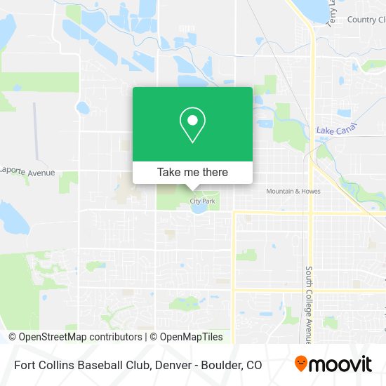 Mapa de Fort Collins Baseball Club