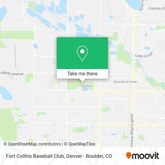 Fort Collins Baseball Club map