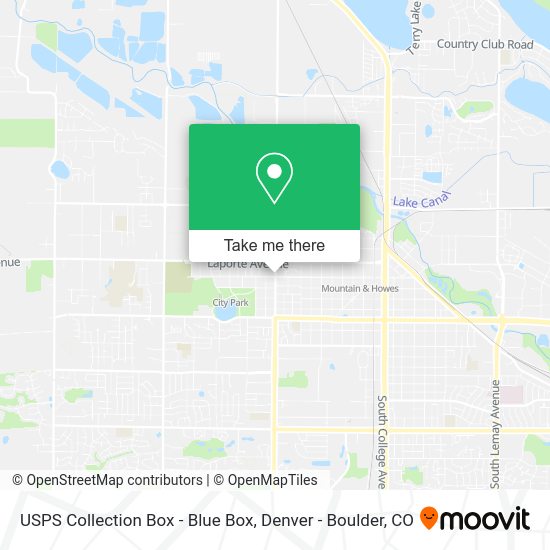 USPS Collection Box - Blue Box map
