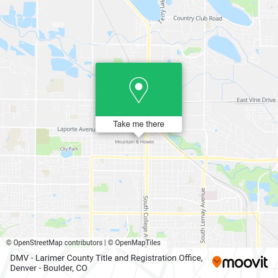 DMV - Larimer County Title and Registration Office map