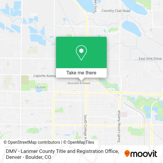 DMV - Larimer County Title and Registration Office map