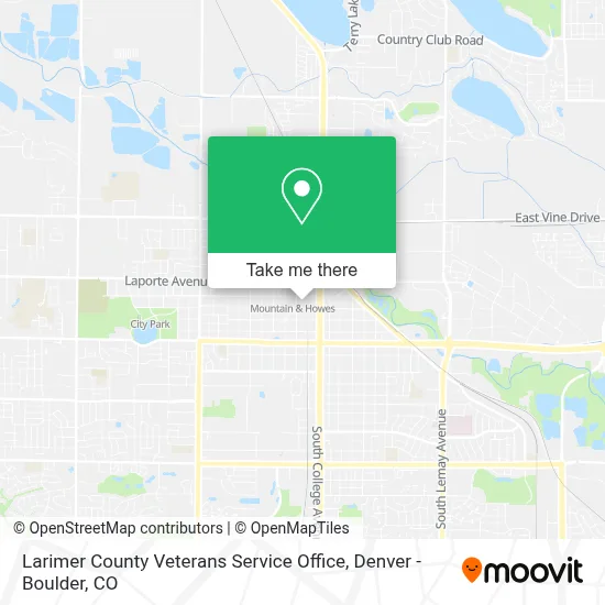 Larimer County Veterans Service Office map