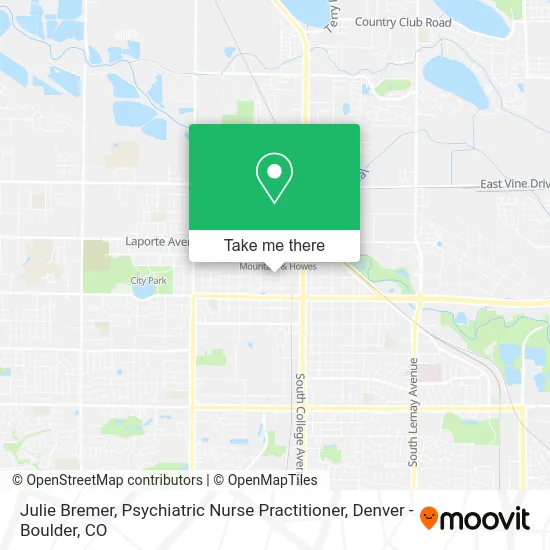 Julie Bremer, Psychiatric Nurse Practitioner map