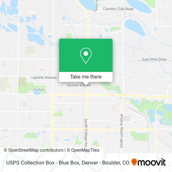 Mapa de USPS Collection Box - Blue Box