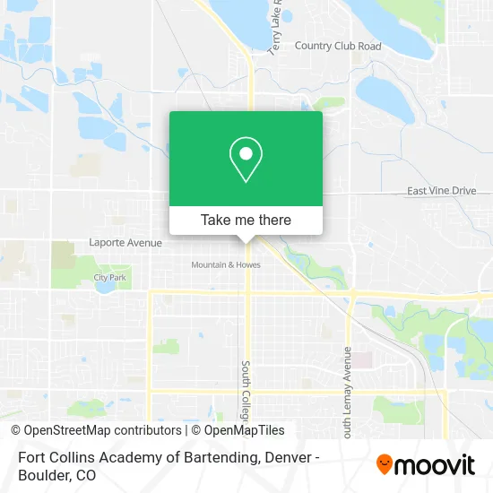 Fort Collins Academy of Bartending map