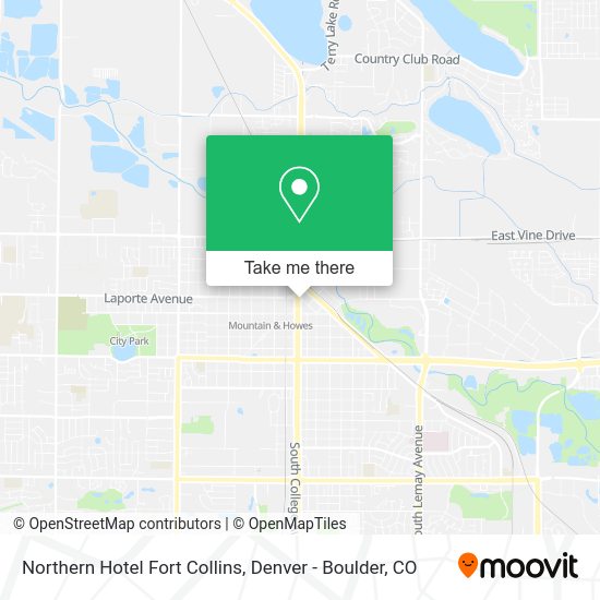 Northern Hotel Fort Collins map